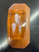 Load image into Gallery viewer, Laser edged crystal elephant on Mesquite ￼￼
