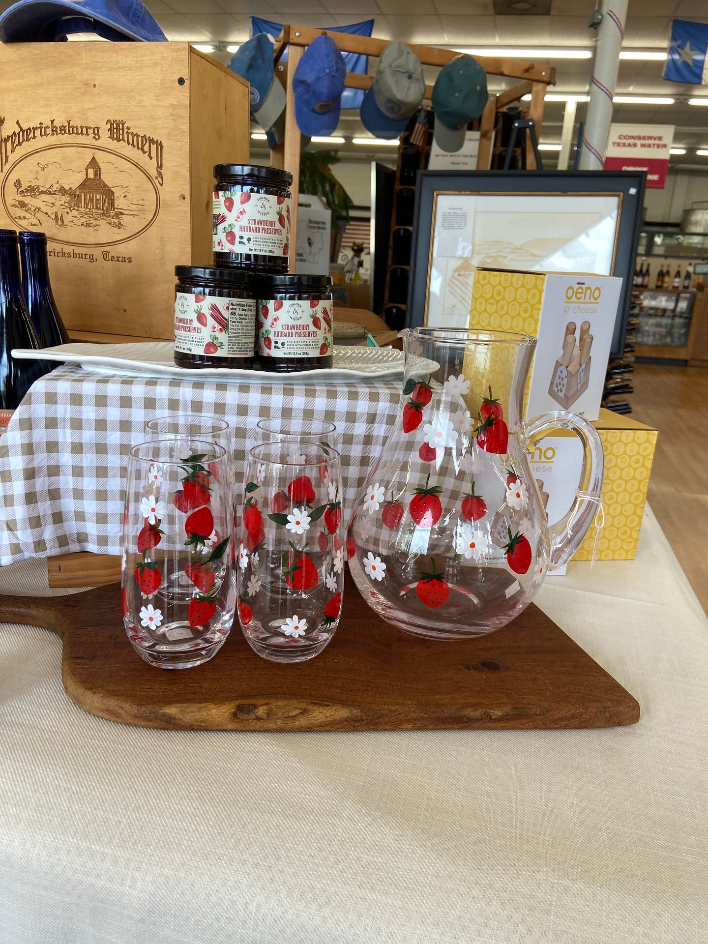 Brittany-Hand painted straw berry Set
